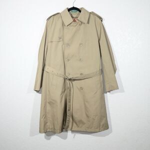 Vintage Hill & Archer‎ Tan Faux Fur Lined Belted Trench Coat Size 42R